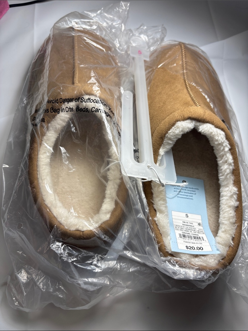 Cat & Jack Kids Slip-On Faux-Shearling Slippers - Chestnut/Tan